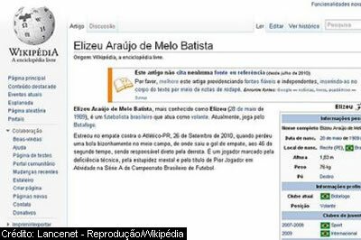 Verbete de Elizeu na Wikipédia